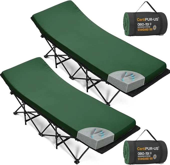Refined CYMULA Camping Cot Mattress 2in Memory Foam Sleeping Pad Soft Warm Non-Slip Sophisticated