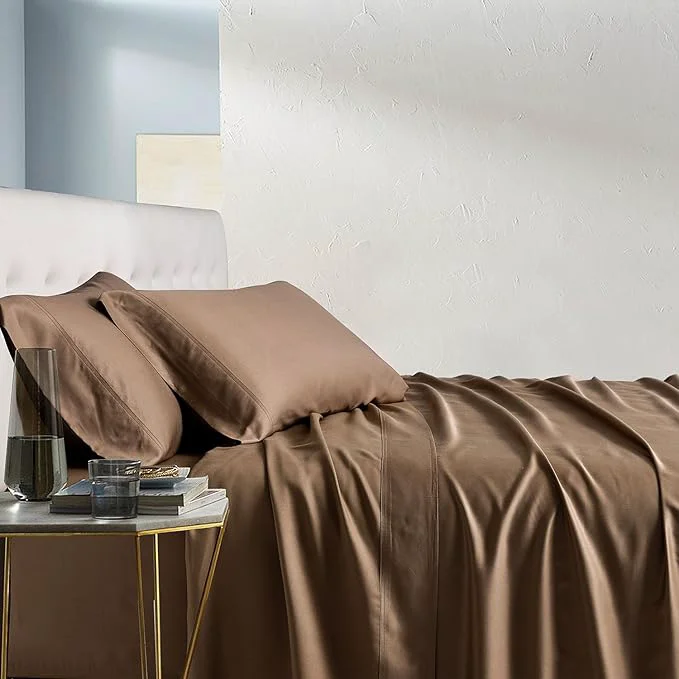 Trendy Royal Hotel Bedding Natural Viscose Made from Bamboo Sheets Soft Cooling Smooth