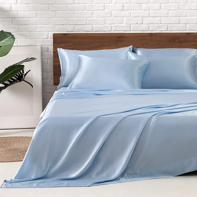 Top-Quality MR HM Satin Bed Sheets Queen Size Sheets Set Versatile