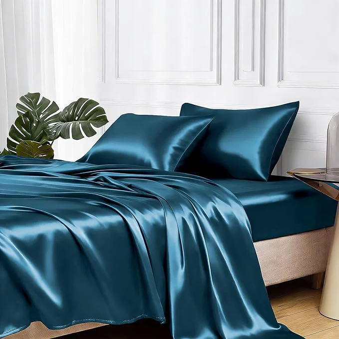 Reliable MR HM Satin Bed Sheets King Size Sheets Set Durable