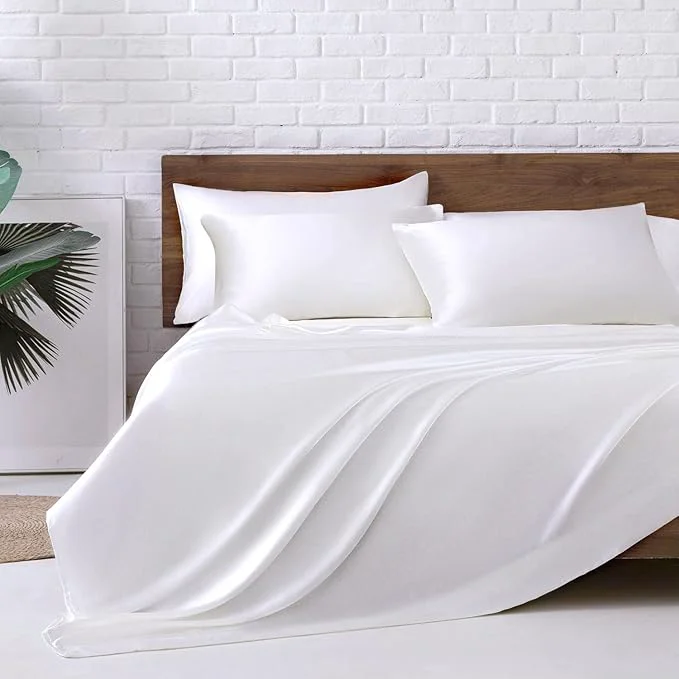 Recyclable MR HM Satin Bed Sheets King Size Sheets Set Safe