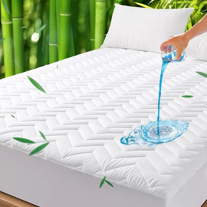 Reliable Unilibra King Size Waterproof Mattress Pad Rayon Made from Bamboo Quilted Long-Lasting