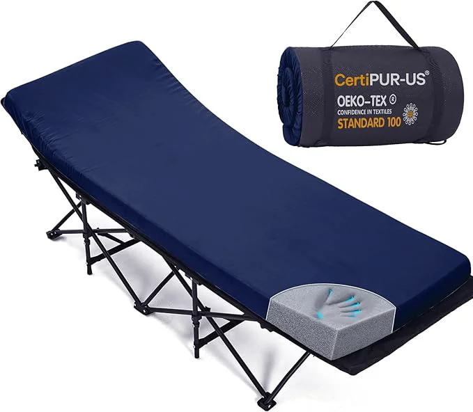 Professional CYMULA Camping Cot Mattress 2in Memory Foam Sleeping Pad Soft Warm Non-Slip Artisan