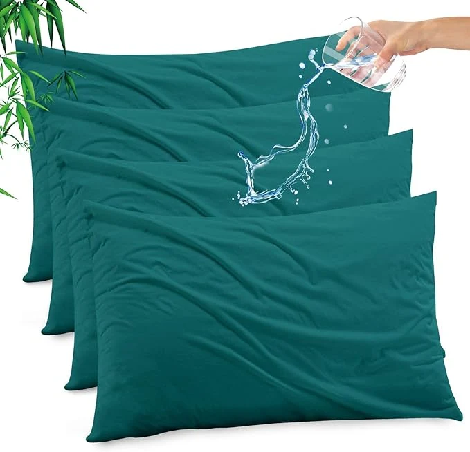 Solid Gogreen Bamboo Rayon Waterproof Pillow Protector Breathable Pillow Cover Premium