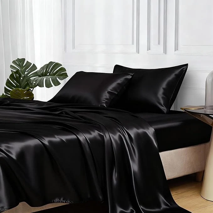 Smart MR HM Satin Bed Sheets Queen Size Sheets Set Recyclable