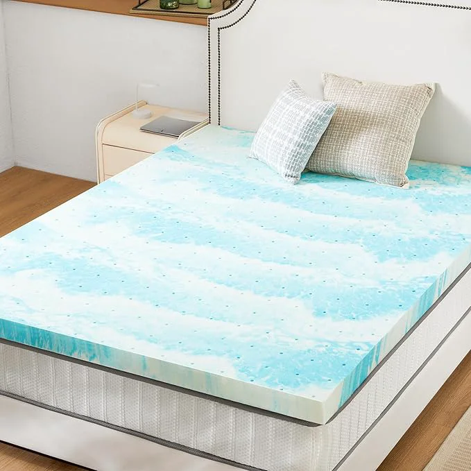 Green Sweetcrispy Memory Foam Mattress Topper Full 3 Inch Thick Gel Infused Cooling Top-Quality