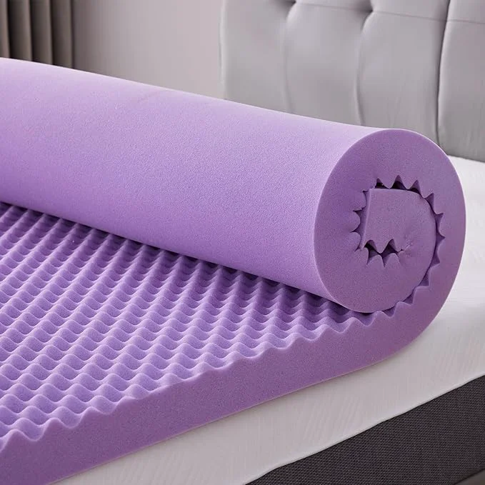 Sustainable SINWEEK 1.5 Inch Egg Crate Cooling Gel Memory Foam Mattress Topper Full Size Elite