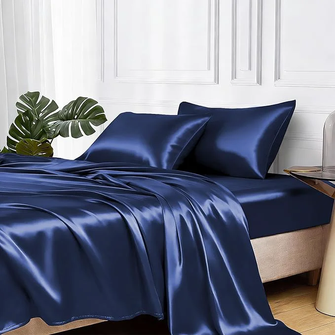 Selected MR HM Satin Bed Sheets Full Size Sheets Set Artisan