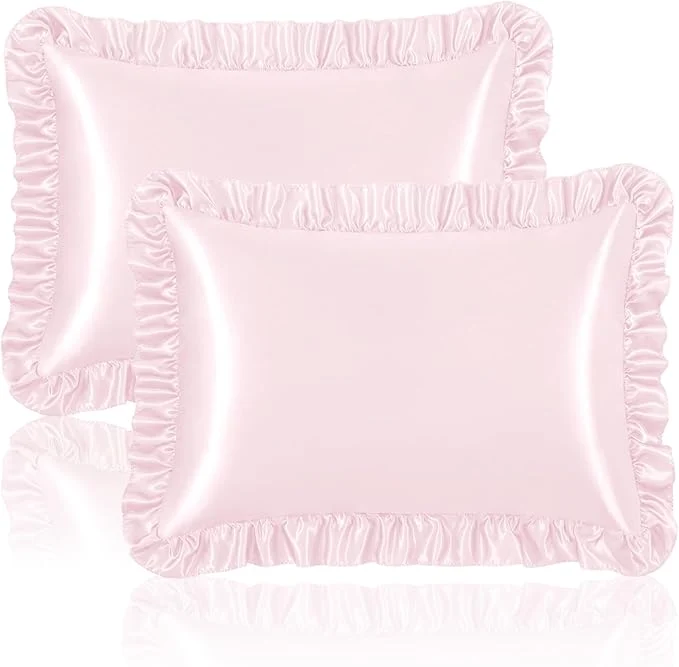 Traditional Homiest Ruffle Satin Pillowcase Easy-to-Use