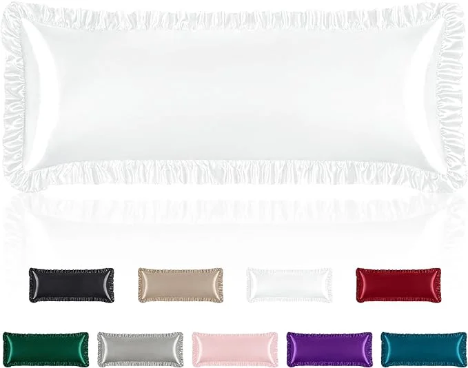 Eco-Friendly Homiest Ruffle Satin Body Pillow Cover Silky Satin Body Pillowcase Official