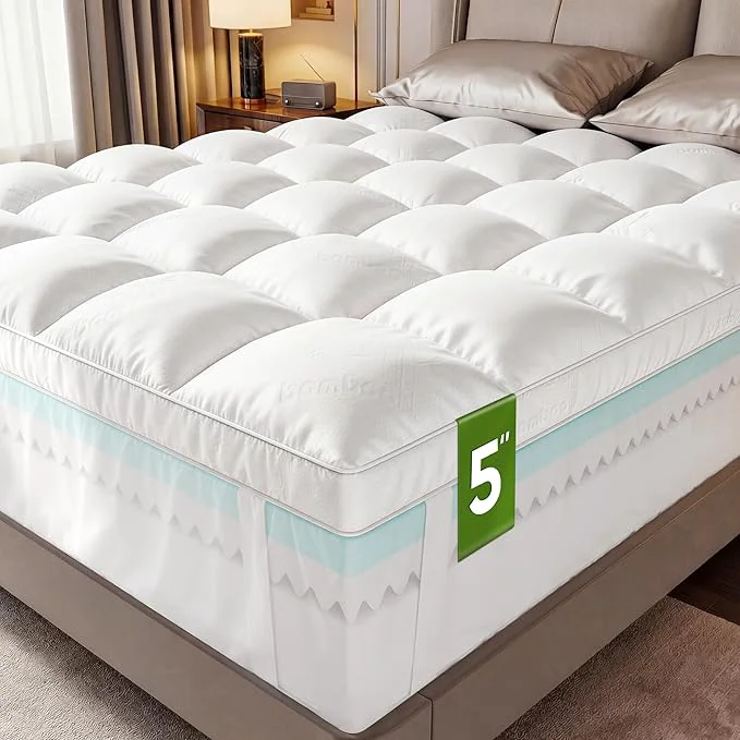 Professional 5 Inch Twin Mattress Topper Memory Foam Mattress Toppers-2.5 Cooling Gel Foam Modern