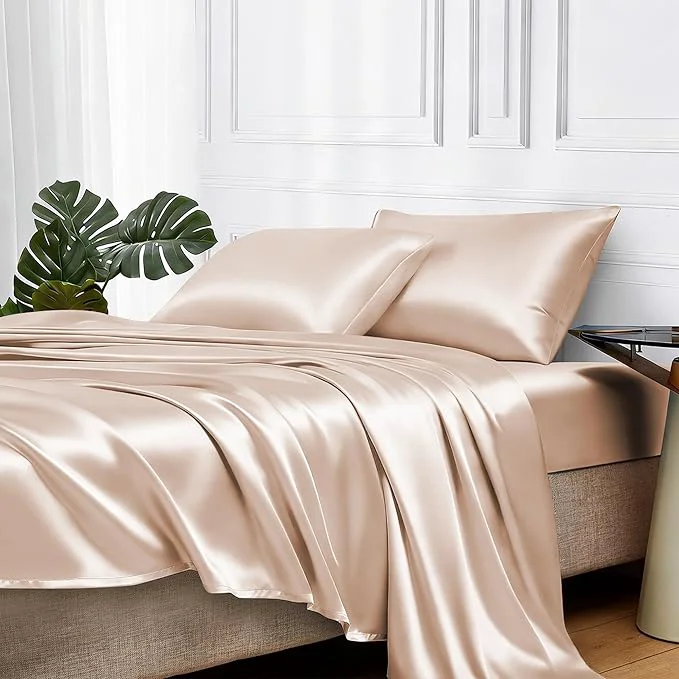 Artisan MR HM Satin Bed Sheets California King Size Sheets Set Fashionable