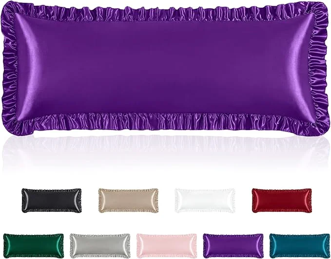 Exceptional Homiest Ruffle Satin Body Pillow Cover Silky Satin Body Pillowcase Efficient