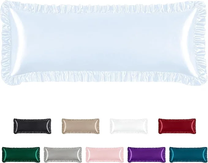 Casual Homiest Ruffle Satin Body Pillow Cover Silky Satin Body Pillowcase Outstanding