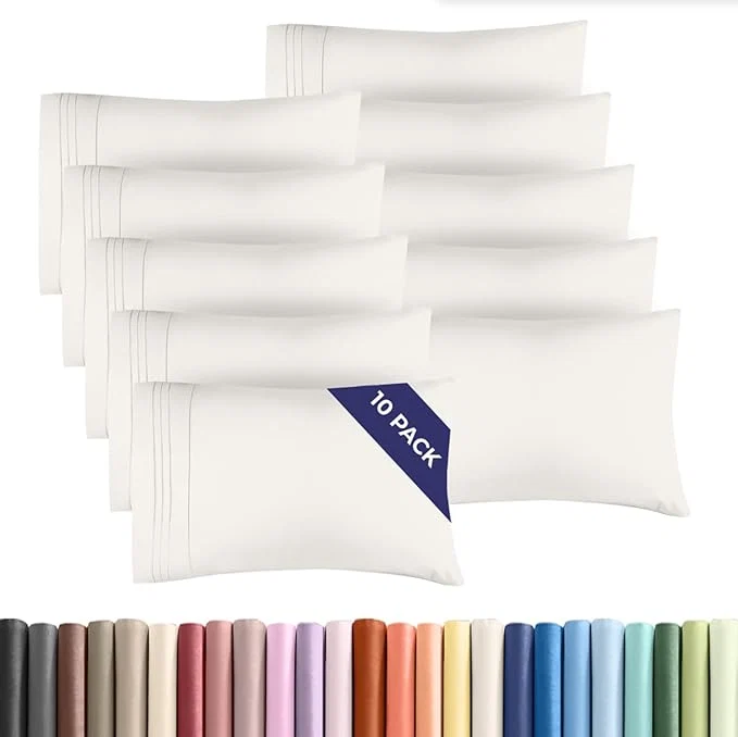 Enhanced Standard Pillow Cases Set of 10 Selected