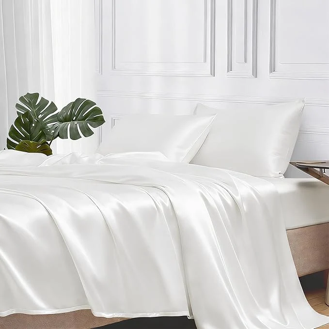 Selected MR HM Satin Bed Sheets Queen Size Sheets Set Official