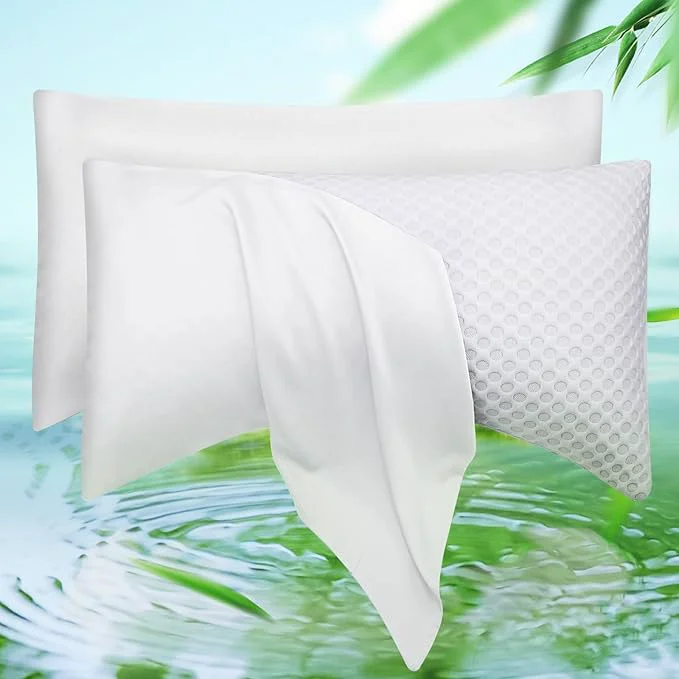 Flexible Cooling Side Sleeper Pillow Cases King Size Set of 2 Clean