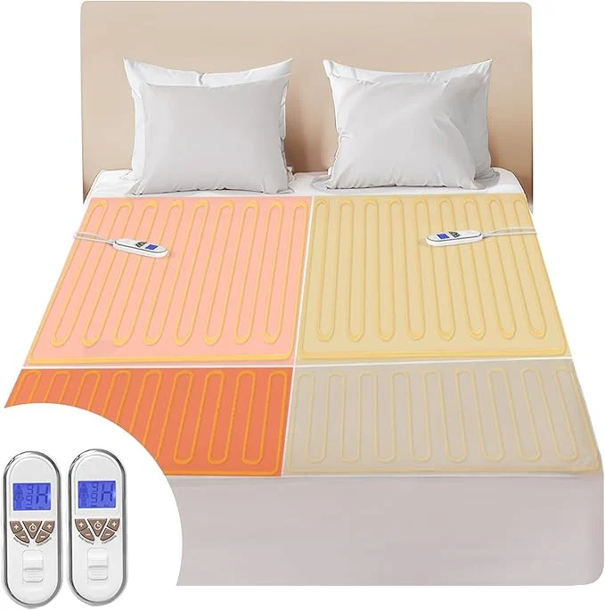 Refined Bwarm Premium Multi-Zone Electric Heated Mattress Pad King Size Dual Fast