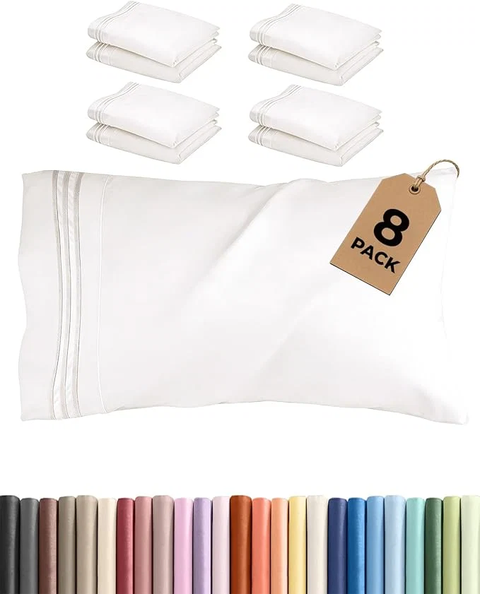 Environmentally Friendly Queen Pillow Cases Set of 8 Contemporary