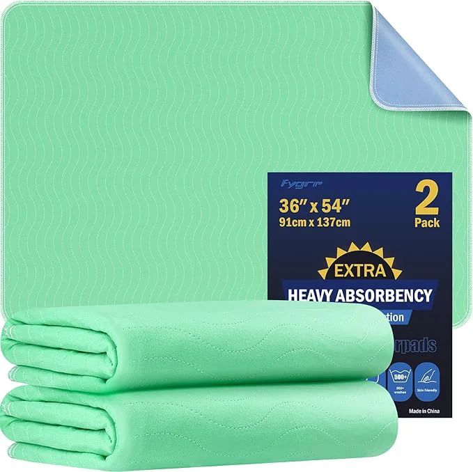 Authentic 2 Pack 36 x 54 Extra Heavy Absorbency Washable Underpads Waterproof Nursing Clean