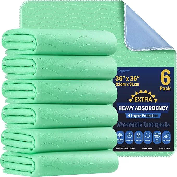 Carefully Designed 6 Pack 36 x 36 Extra Heavy Absorbency Washable Underpads Waterproof Quick Comfortable