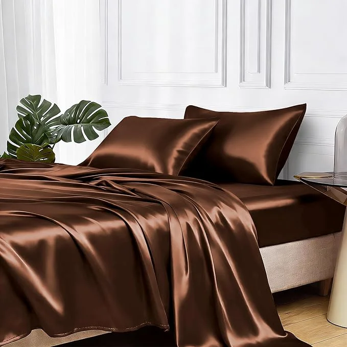 Sophisticated MR HM Satin Bed Sheets King Size Sheets Set Elegant