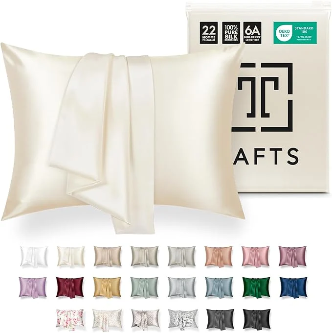 Carefully Designed Tafts Pillow Cases – 22mm Pure Mulberry 6A Silk Pillowcase Detailed