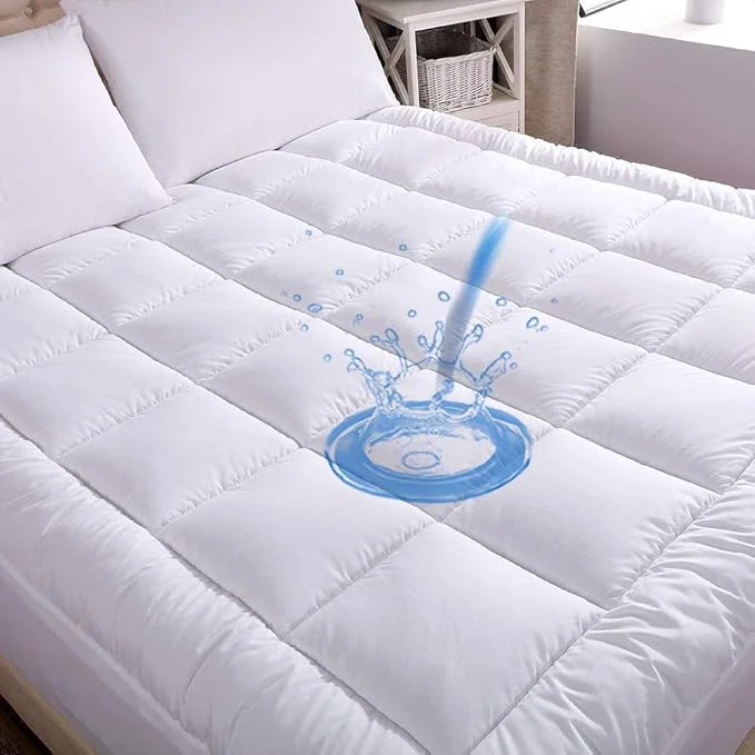 Refined WhatsBedding Waterproof Mattress Pad Twin XL Size Cotton Top Down Fine Crafted