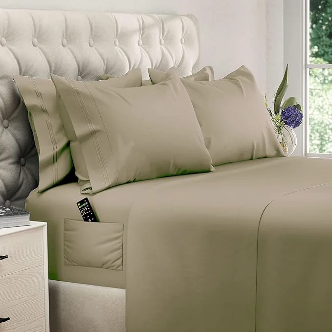 Easy-to-Use DREAMCARE King Size Sheets Set -6 pcs Breathable Cooling Bed Sheets -up to 21 Reliable