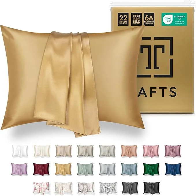 Fine Tafts Silk Pillow Cases – 22mm Pure Mulberry 6A Silk Pillowcase Smooth