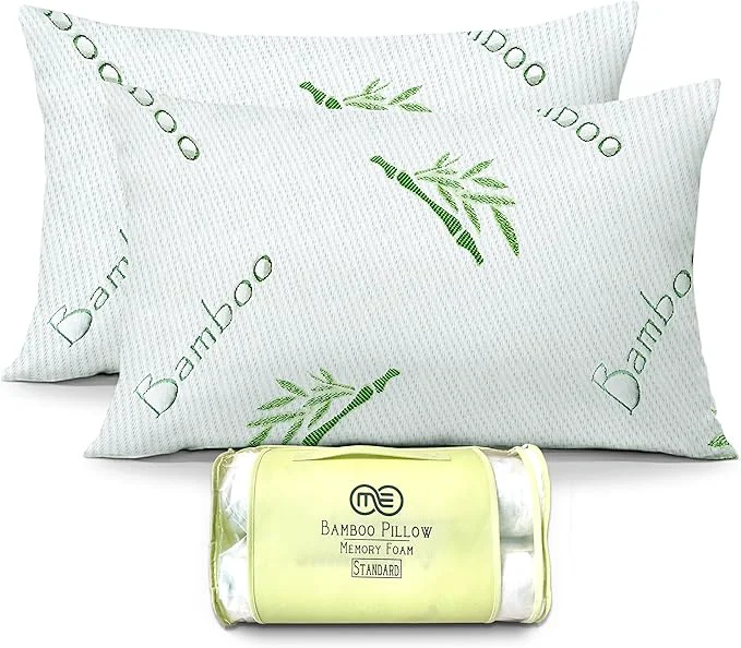 Traditional OMEO 2 Pack Standard Size Rayon Derived from Bamboo Pillow Green