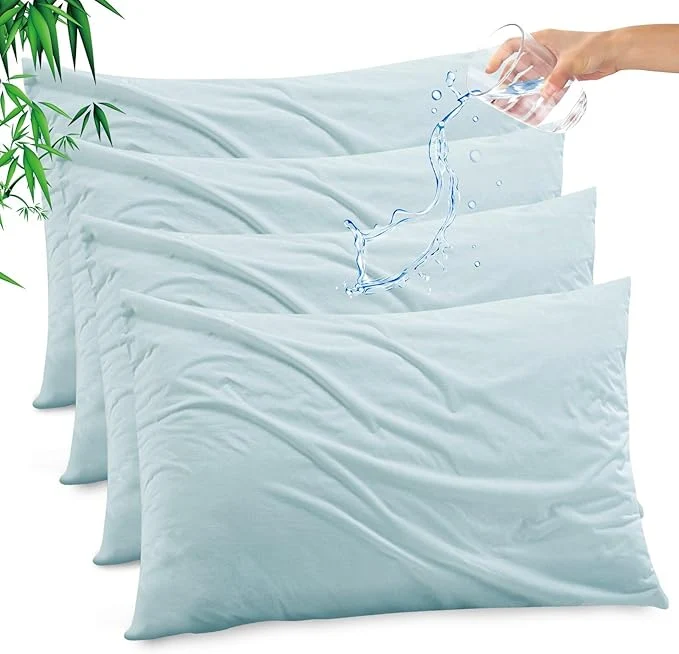 Traditional Gogreen Bamboo Rayon Waterproof Pillow Protector Breathable Pillow Cover Soft