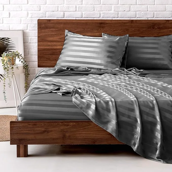 Consistent MR HM Satin Bed Sheets Full Size Sheets Set Specialty