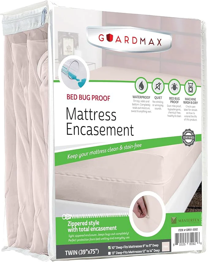 Quality Guardmax Jersey Knitted Twin Zippered Mattress Encasement Easy-to-Use
