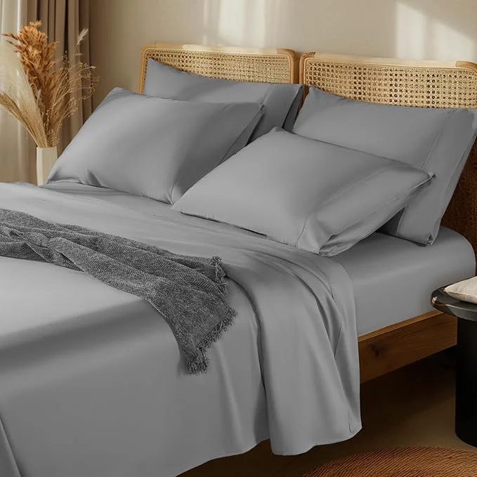 Reliable LBRO2M 1000 Thread Count Egyptian Cotton Sheets Set 6 Piece Sets King Bed Safe