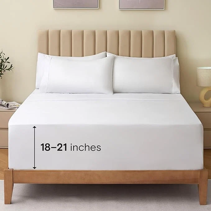 Fine Crafted LuxClub 4 PC Full Size Sheet Set Bed Sheets Deep Pockets 18 Wrinkle Premium Material