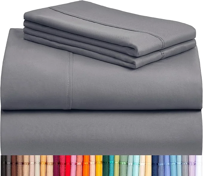 Sustainable LuxClub 4 PC King Size Sheet Set Deep Pockets 18 Wrinkle Cooling Bed Relaxed