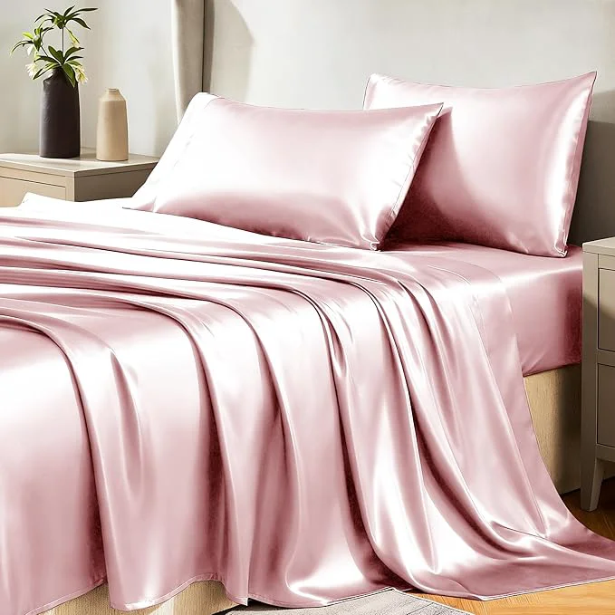 Effective CozyLux Satin Sheets Twin Sheet Set Refined