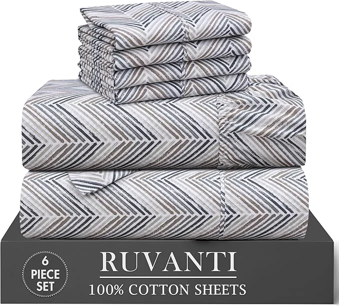 Sustainable RUVANTI 6 Pcs Cotton Sheets Healthy
