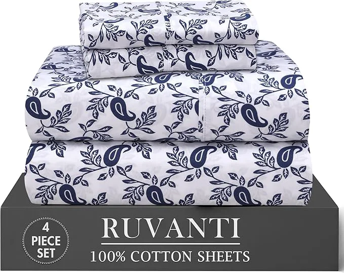 Relaxed RUVANTI 4 Pcs Cotton Sheets Functional