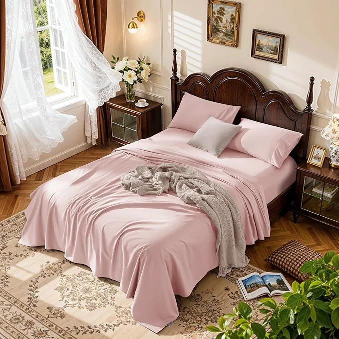 Contemporary LBRO2M 1000 Thread Count Egyptian Cotton Sheets Set California King Size Optimized