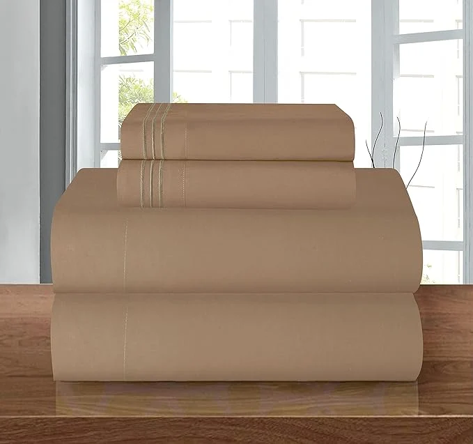 Elegant Comfort Luxury 1500 Premium Hotel Quality Microfiber 4-Piece Sheet Set Safe