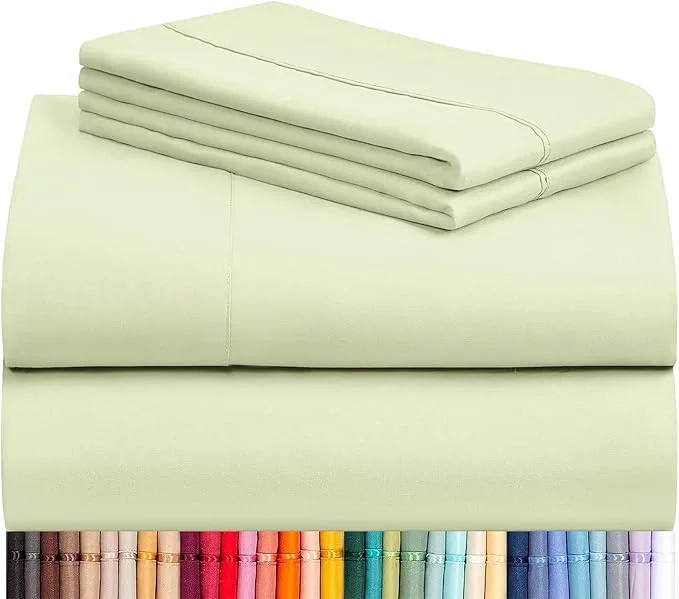 Advanced LuxClub 4 PC Sheet Set Bed Sheets Deep Pockets 16 Eco Friendly Wrinkle Easy-to-Use