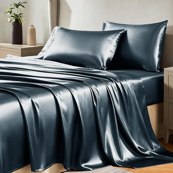 Detailed CozyLux Satin Sheets King Size Sheet Set Practical