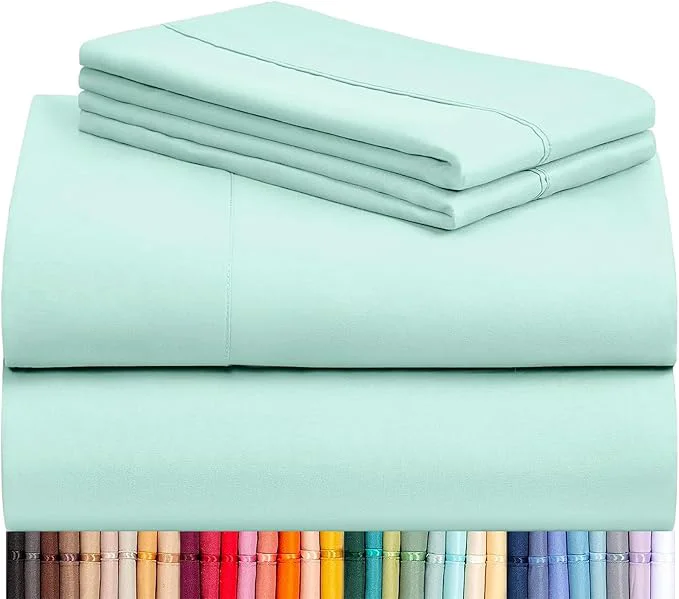 Effective LuxClub 4 PC Sheet Set Bed Sheets Deep Pockets 16 Eco Friendly Wrinkle High-Quality