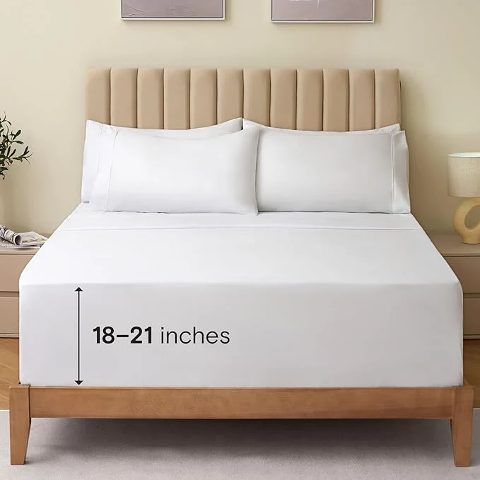 Unique LuxClub 4 PC King Size Sheet Set Bed Sheets Deep Pockets 18 Wrinkle User-Friendly
