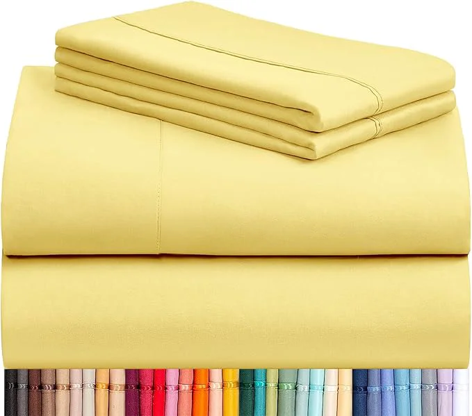 Expertly Made LuxClub 4 PC Sheet Set Bed Sheets Deep Pockets 16 Eco Friendly Wrinkle Fine