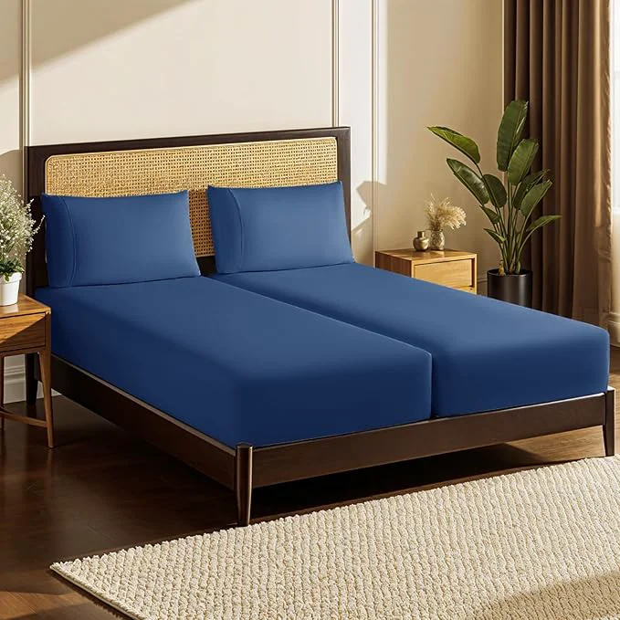 Exceptional LBRO2M Split King Sheet Sets for Adjustable Bed 1000 Thread Count Egyptian Enhanced