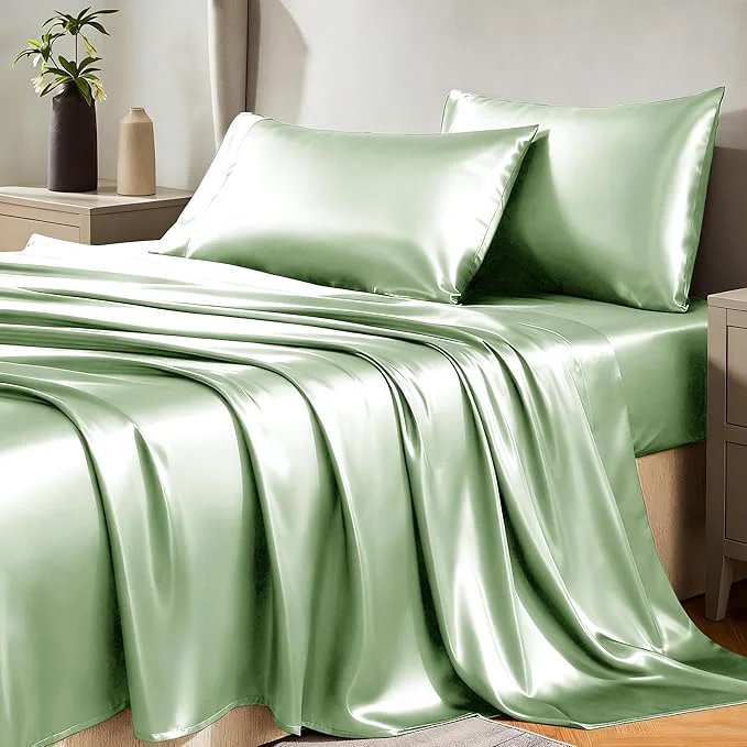 Casual CozyLux Satin Sheets Full Size Sheets Excellent