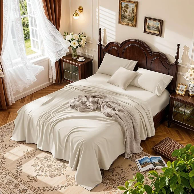 Quality LBRO2M 1000 Thread Count Egyptian Cotton Sheets Set Full Size 4 Piece Elite
